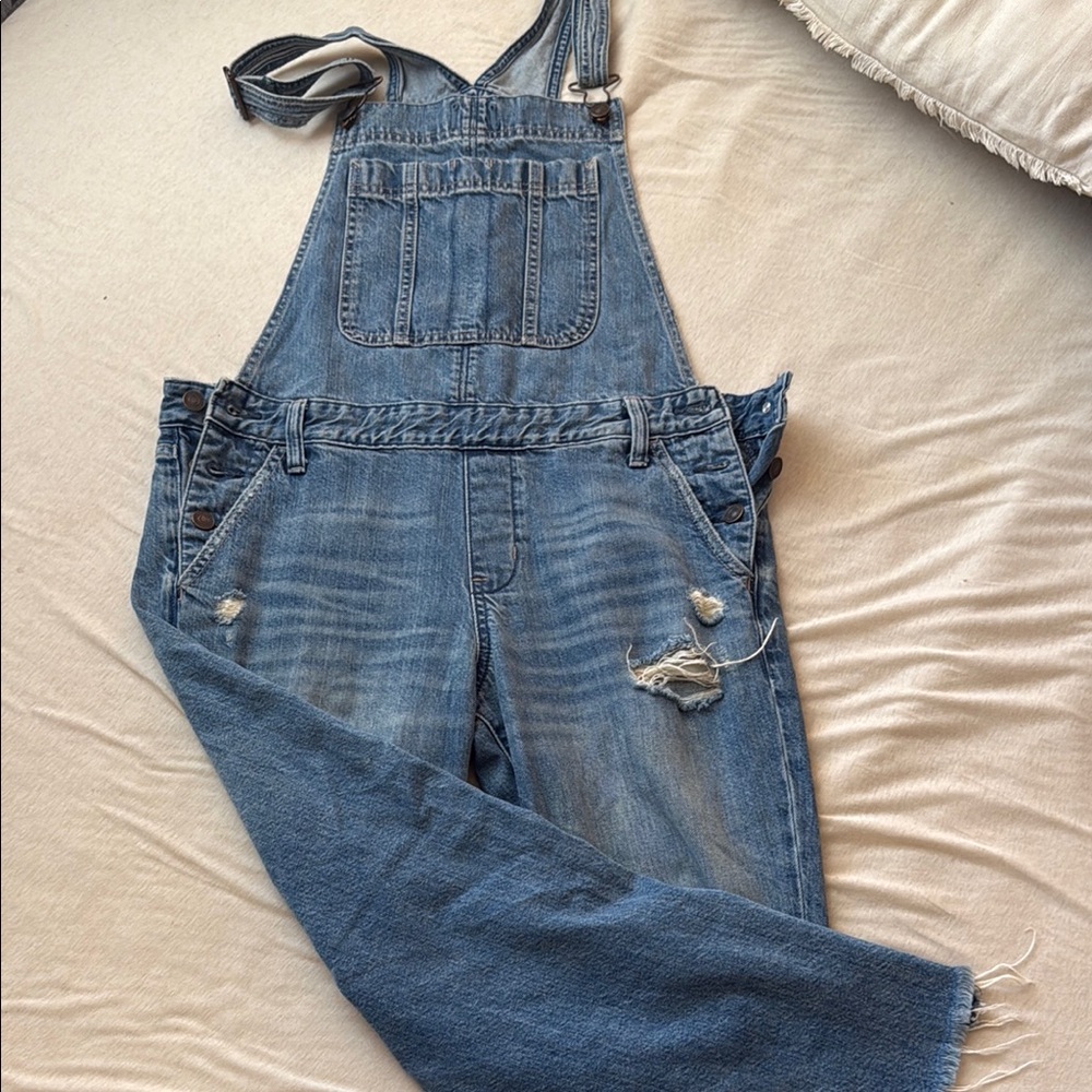 Abercrombie & Fitch Light Blue Denim Overalls